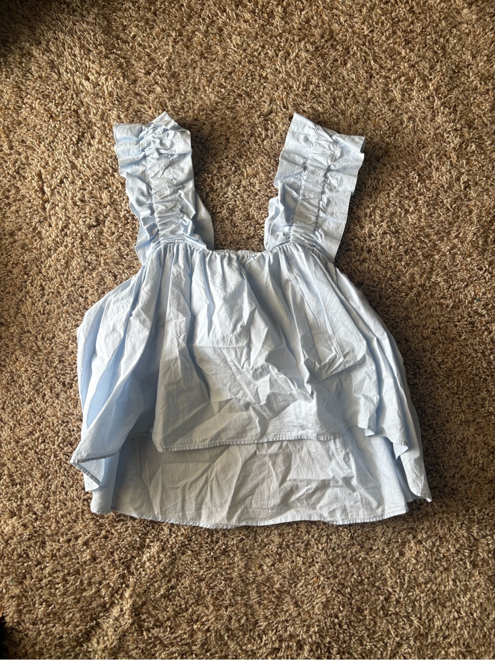Zara Light Blue Ruching Tank Top